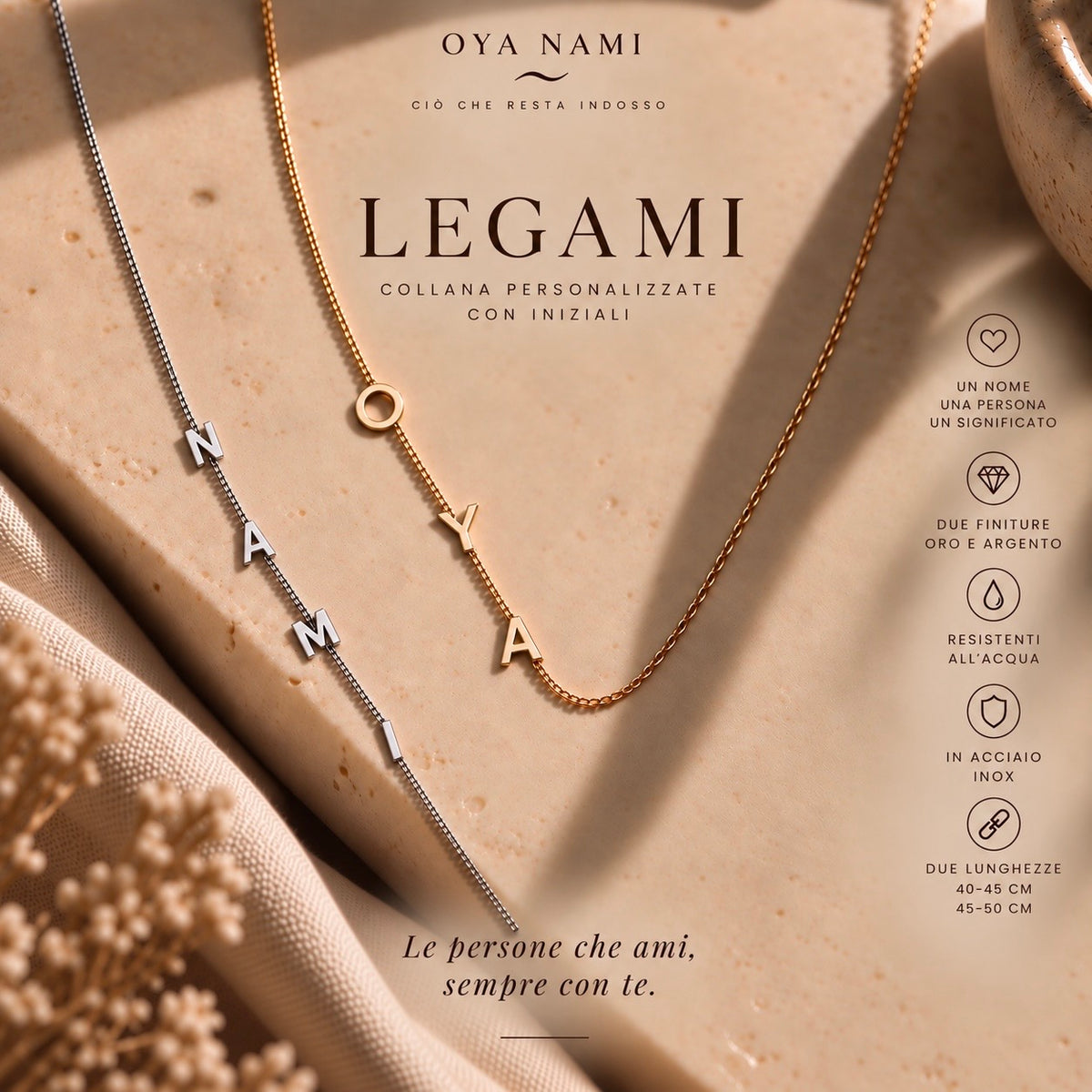 LEGAMI · Collana personalizzata con iniziali